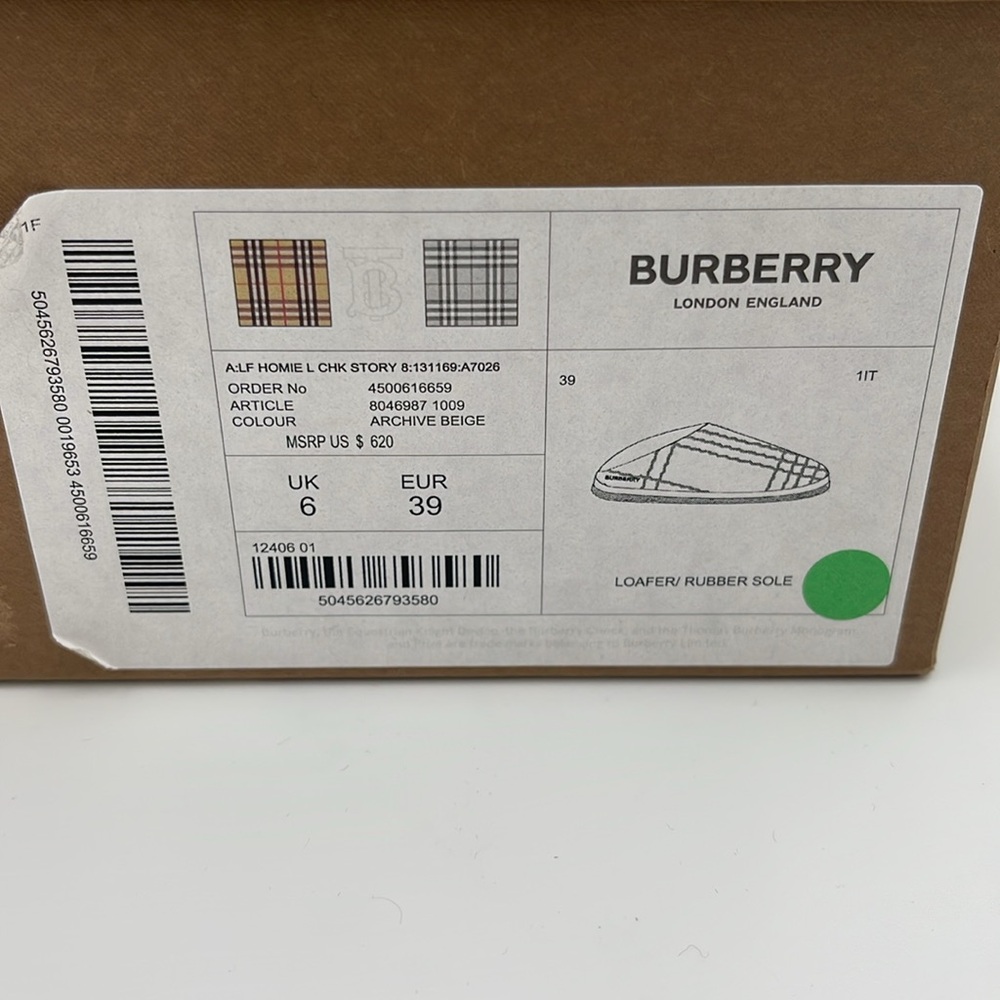 Burberry archive beige size 39 brand new inbox slip on - Picture 14 of 14